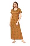 Soulemo Women's Blended Printed Maxi Nighty (861CM_yellow_M)