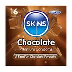 Skins Chocolate Flavoured Condoms Multipack - Ultra Thin Flavoured Condoms for Oral and Intercourse, Premium Condom Pack of 16