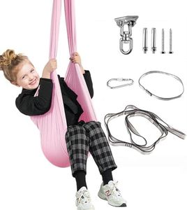 Therapy Swing for Kids with Special Needs (Hardware Included) Sensory Swing Cuddle Swing Indoor Outdoor Kids Swing Adjustable Hammock for Children with Autism, ADHD, Aspergers(Pink)