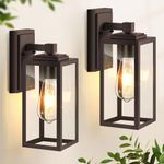 VIANIS 2 Pack Outdoor Light Fixture, Brown Porch Lights Outdoor, Oil Rubbed Bronze Coach Lantern, Waterproof Outdoor Sconce Lights Wall Mount, ORB Outside Lights for Porch, Patio, Doorway, Anti-Rust