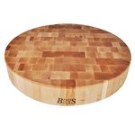 John Boos Boos Block CCB Series Round Large Reversible Wood Chopping Board, 3-Inch Thickness, 18" x 18" x 3", Maple