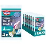 Dr. Oetker Free Range Egg White Powder Sachets,140g, Pack of 7x(4x5g) - baking ingredients for store cupboard suitable for vegetarians, kids bakes, meringues, cakes, one sachet equals one egg