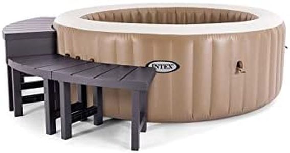 Intex 28515 - Panchina per PureSpa Rotonda 4 posti, 2 pezzi medi + 2 pezzi alti, Plastica, Marrone, 40-62 cm