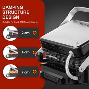 AMZCHEF 4-in-1 Panini Grill – Sandwich Press & Indoor Grill