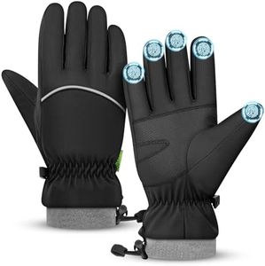 héBei Thermal Winter Gloves, Waterresistant Touchscreen Warm Windproof Anti-Slip Design for Cycling, Running, Hiking, Driving, Camping, Men Women (Black, X-Large-XX-Large)