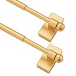 Magnetic Curtain Rods Multi-Use Adjustable Appliance Metal Doors Magnetic Rods, 9-16 Inch, 1/2 Inch Diameter, 2 Pack,Gold