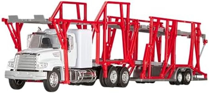 Wheel Master Freightliner Classic XL Auto Carrier Toy Truck Vehicle for Kids, with Functions, Pre Built Semi, Realistic Look and Openable Doors Great Gift for Children