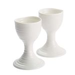 Portmeirion Sophie Conran 3.5" White Egg Cups | Set of 2 Egg Holders for Breakfast Brunch | Egg Cups for Soft and Hard-Boiled Eggs | Made from Fine Porcelain