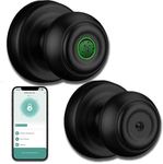 Fingerprint Smart Door knob Keyless Entry Door Lock, Biometric Door Lock Fingerprint Door knob with App Control, Great for Bedrooms,Cloakroom,Apartments Offices,Hotels(Black)