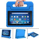 FINDING CASE for All-New Amazon Fire 7 with alexa Tablet Case(9th & 7th & 5th Gen,2019 & 2017 & 2015 Release) -ShockProof Handle Foam Stand Protective Cover for fire 7 " Tablet blue