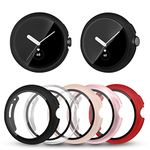 YuiYuKa 5 PCS Compatible for Google Pixel Watch Case,Hard PC Protective Cover All-Around Bumper with Tempered Glass Screen Protector for Pixel Watch