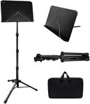 70IN Sheet Music Stand, Tall Music Stand for Sheet Music High Stability, Adjustable Portable Music Stand with Carrying Bag for Guitar, Violin, Ukulele (33-70IN-B)