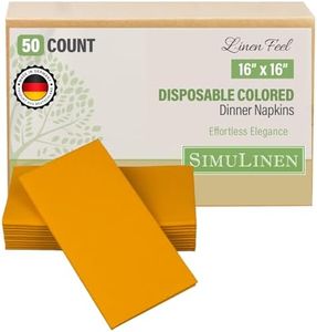 Simulinen Colored Disposable Dinner Napkins - Decorative, Linen-Feel, Elegant & Cloth-Like - Sunshine - Absorbent & Durable - Weddings, Parties and Holidays! - Perfect Size: 16''x16'' Box of 300