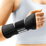 FREETOO Carpal Tunnel Wrist Brace Pro, Single-Pull Wrist Support for Sleeping with S Shape Splint, Lightweight Hand Brace for Women Men, Tendonitis, Arthritis Pain Relief, Black/Light Gray(Right,S/M)