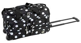 Rockland Luggage Rolling Duffle Bag, Black Dot, 22-Inch