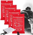 EITKW Fire Blanket for Home and Kitchen - Emergency Fire Blanket Extinguishers for Fire Blankets Home Safety Fireproof Retardant Blankets Warehouse Office 3.3ft x 3.3ft 4 Pack…