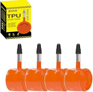 JFOYH 2/4 Pack TPU Road Bike Inner Tube 700C x 18–32, 2-Pack Ultralight Bicycle Tube with 45mm / 65mm / 85mm Presta Valve, Compatible with Road & Gravel Bikes
