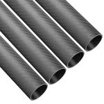 FANCYWING 500mm (19.6 inches) 25mm x 27mm x 500mm Carbon Fiber Tubes Matte Surface 3K Roll Wrapped 100% Pure for Quadcopter Multicopter (4PCS) …