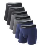 DAVID ARCHY Men's 6 Pack Underwear Soft Stretch Cotton Pouches Comfortable Boxer Briefs with Fly