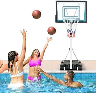 DWVO Pool Basketball Hoops, Swimming Poolside Basketball Goal, Portable Basketball Hoop Outdoor