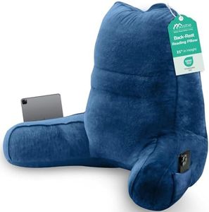 Sasttie Reading Pillow for Bed, Back Pillow for Sitting Up, Navy