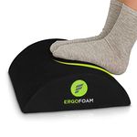 ErgoFoam Ergonomic Foot Rest Under Desk | Premium Velvet Soft Foam Footrest for Desk | Most Comfortable Desk Foot Rest in The World for Lumbar, Back, Knee Pain | Foot Stool Rocker (Black)