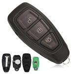 Heart Horse Remote Controls Key Fob Replacements for Fiesta Mondeo Focus Kuga B-max C-Max S-max, 3 Buttons Remote Car Key Shell Case with 433Mhz 4D63 Chip for Fiesta Remote Key Case, Mondeo Remote Key