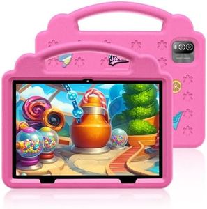 VOLENTEX 10 Inch Kids Tablet with Case, Android 15 Tablets for Age 3-12, 64GB Educational Pad, 5G WIFI6,Parental Control, Dual Camera, 6000mAh, Bluetooth (Pink)