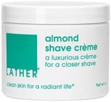 LATHER Almond Shaving Cream | Shaving Cream for Women & Men | Moisturizing Shaving Cream for Sensitive Skin | Gentle & Natural Ingredients | Shaving Cream for Soft Skin | 4 Oz