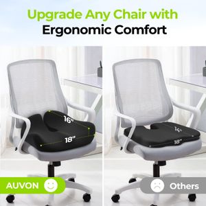 AUVON Memory Foam Seat Cushion – Ergonomic Pressure Relief Pad