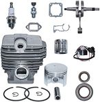 Mtanlo 52mm Cylinder Ignition Coil Crankshaft Kit For Stihl 044 MS440 w Piston Oil Seal, Cylinder, Crankshaft, Ignition Coil, Piston, Pin, Rings, Circlips, Oil Seals, Decompression Release