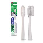 GUM Daily Clean Sonic Toothbrush Brush Head Refills, Micro-Feathering Bristles, 2 Refills