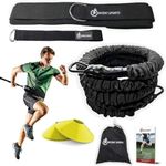 360° Dynamic Speed and Resistance Band Trainer Kit. Ultra-durable long Flex Cord, Adjustable Harness, Oversize Anchor Strap, Cones. Solo or Partner. Multi-Sport - Maximize Your Power-Strength-Speed!