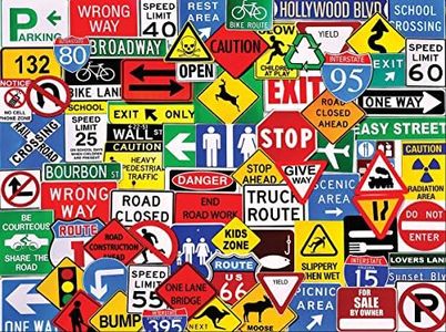 White Mountain Puzzles Jigsaw Puzzle 550 Pieces, 18 x 24-inch-Road Signs, Other, Multicoloured, 5.58x31.11x26.03 cm