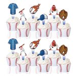 48 Pieces Baseball Cupcake Toppers Sport Theme Ball Player Cupcake Picks Baseball Theme Birthday Party Cake Decorations Supplies