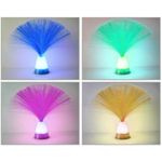 Playlearn 25cm Fibre Optic Lamp Colour Changing Sensory Lamps for Bedroom or Table -4 Colours Fibre Optic Fountain Light Lamp Home Interior Design- Novelty Led Fibre Optic Lamp for Home Decoration