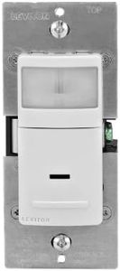 Leviton Decora Motion Sensor In-Wall Switch, Auto-On, 2.5A, Single Pole, IPS02-1LW, White