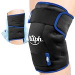 Hilph XL Ice Pack Wrap Around Entire Knee After Replacement Surgery, Reusable Knee Ice Pack Cold Compress Bendable Large Ice Pack for Knee Injuries, Swelling, Meniscus Tear and ACL - Black