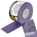 Dura-Gold Premium 220 Grit PSA Purple Film Ceramic Longboard Sandpaper, 2-3/4" Wide Continuous 20 Yard Roll - Self Adhesive Stickyback for Auto & Wood Air File Long Board Sanders, Hand Sanding Blocks