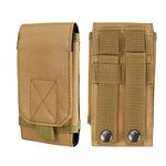 Universal Tactical MOLLE Holster Army Mobile Phone Belt Pouch EDC Security Pack Carry Accessory Kit Waist Bag Case Compatible iPhone 11 12 13 Pro Max XR XS Samsung S20 FE S21 S22 Plus Ultra,Khaki