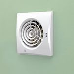 HIB 31600 Hush White Wall Mounted Bathroom Fan with Timer & Humidity Sensor