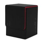 Vault X Premium Exo-Tec Deck Box - Large Size for 80+ Sleeved Cards - PVC Free Card Holder for TCG CCG Card Storage and Protection (Electric Red)