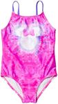 Disney Minnie Mouse Little Girls One Piece Bathing Suit Tie Dye Pink 6