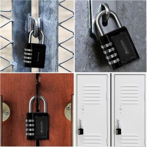 Belle Vous 8-Pack Combination Padlocks – Black, Waterproof Outdoor Security Locks