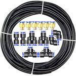 ERGAOBOY Black 10M Polyurethane PU Air Hose Pipe Tube Kit,4mm OD x 2.5mm ID with 14 Connector Kits