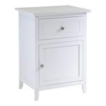 Winsome Wood Night Stand/ Accent Table with Drawer and cabinet for storage, White