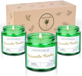Citronela Velas Aromáticas, Velas Perfumadas, 3 Pack Velas Citronela Exterior Cera Soja Natural Lemongrass, Velas Perfumadas para Interior Patio Jardín Camping