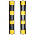Yescom 31" Reflective Corner Guard Wall Corner Protector Ruond with Yellow Strips for Garage Parking Lot 2pcs
