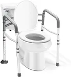 Toilet Safety Rail - Adjustable Detachable Toilet Safety Frame with Handles Heavy-Duty Toilet Safety Rails Stand Alone - Toilet Safety Rails for Elderly, Handicapped - Fits Most Toilets