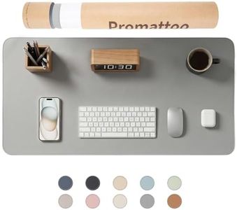 PROMATTOO Oversized Non-Slip Desk Pad Protector – Grips Desk Firmly, Anti-Slip Like You've Never Seen! Vegan Leather Waterproof Laptop Mat for Keyboard & Mouse – Large Office Pad– Mist Gray